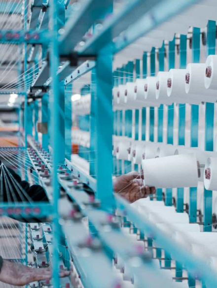 Industrial production line representing the manufacturing vertical served by Prospecta.